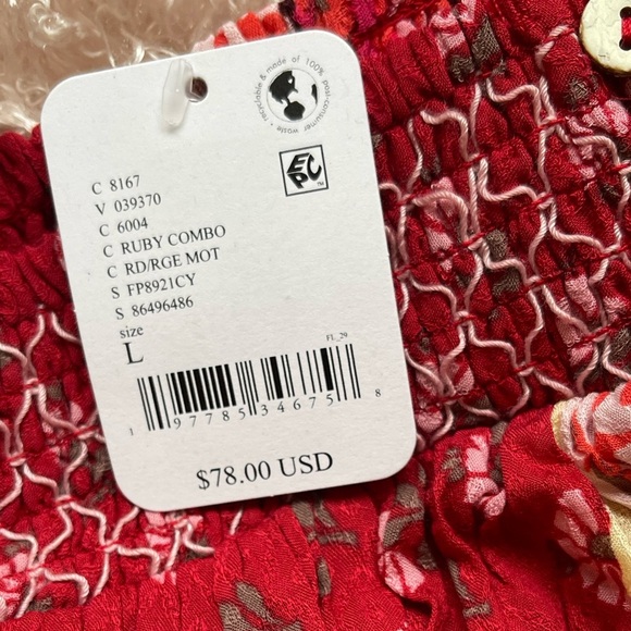 Free People Rule The World Romper in Ruby Combo Size Large NWT - Picture 9 of 12